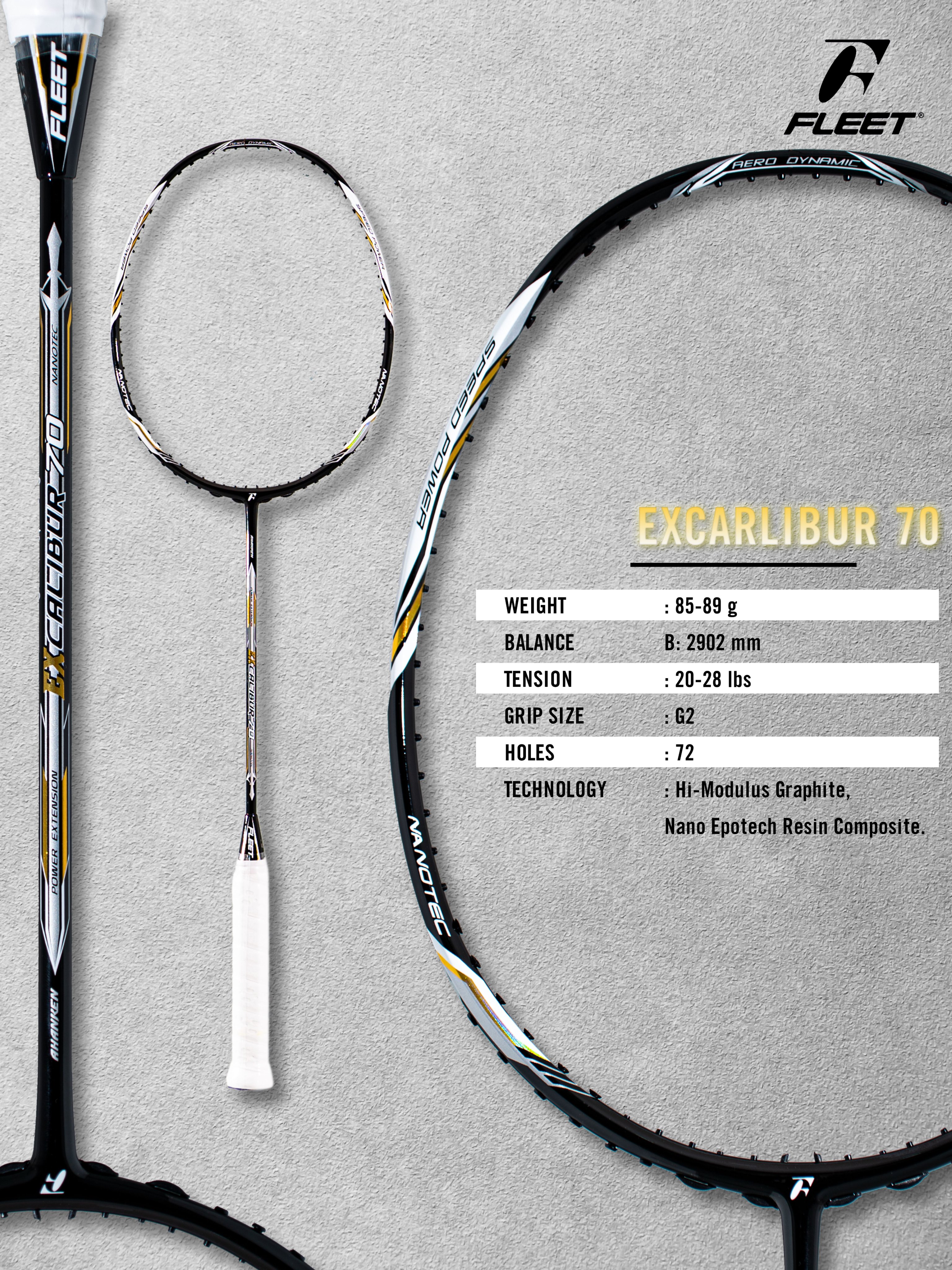 Vợt cầu lông Fleet Excalibur 70 (Chính hãng)