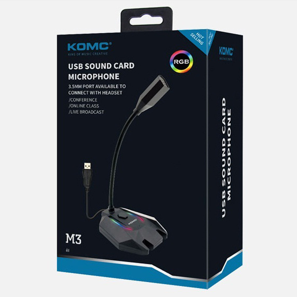 MICROPHONE CỔNG USB KOMC M3 LED RGB