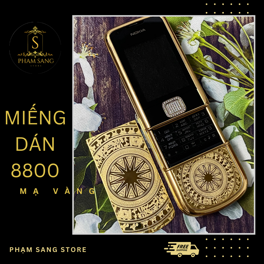 Miếng Dán Thay Da Điện Thoại Nokia 8800 Arte Trống Đồng Mạ Vàng