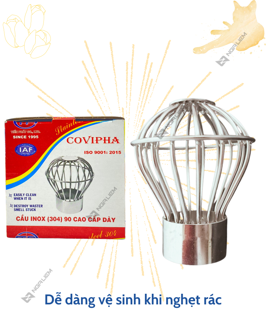 Quả Cầu Lược Rác Inox 304 TP – Covipha (60, 90, 114mm)