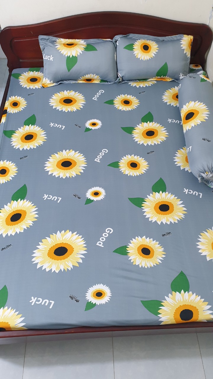 Bộ 4 món Drap Ga giường thun lạnh Hàn quốc cao cấp dành cho bé yêu