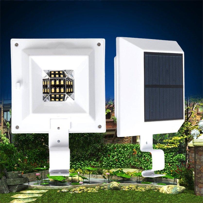 TOP 6 LED Solar Powered Light Auto On/Off Wall Lamp Waterproof Roof Gutter Light white