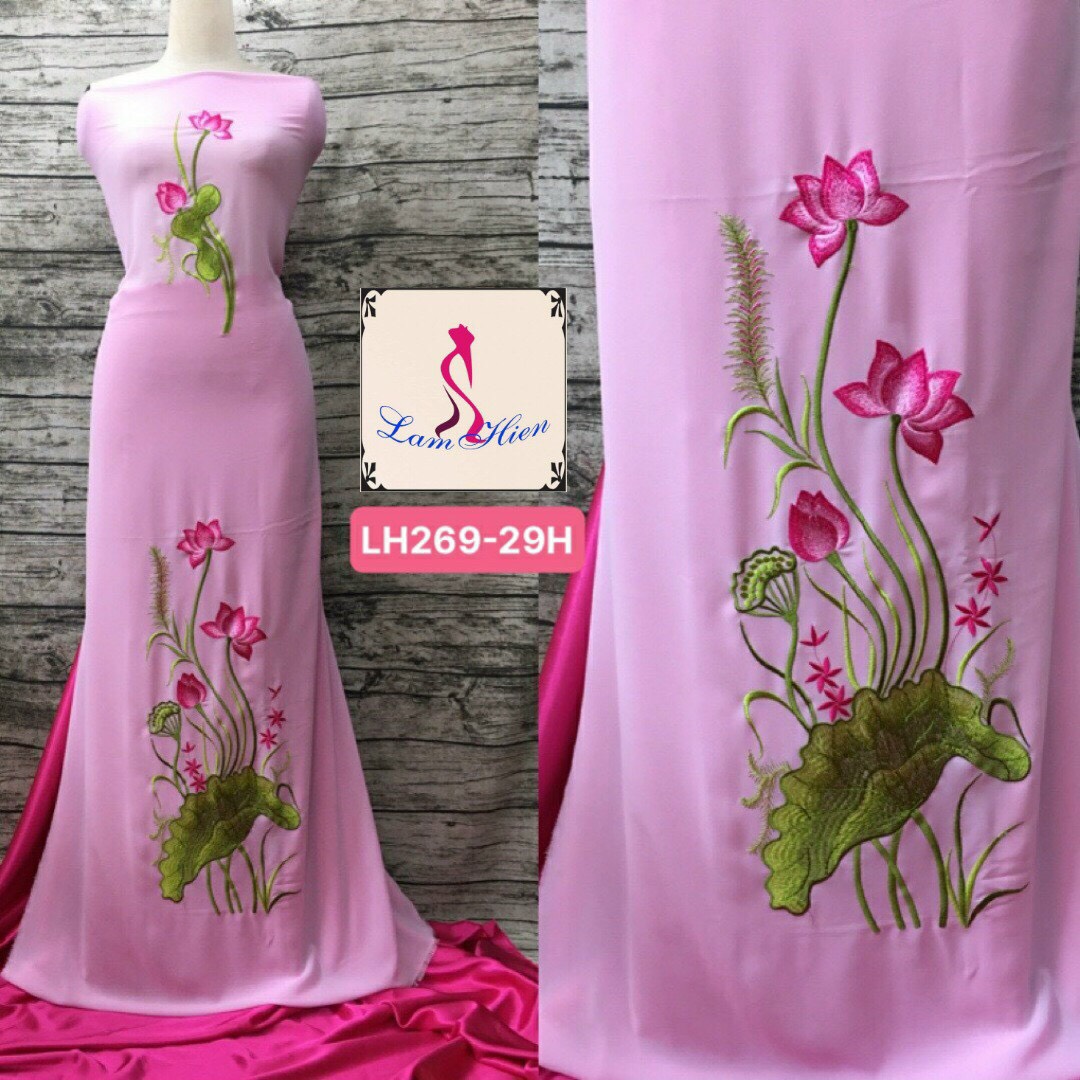 Vải may áo dài bông thêu LH269