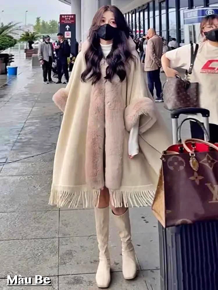 Áo Choàng Lông Cao Cấp Lót Nhung
