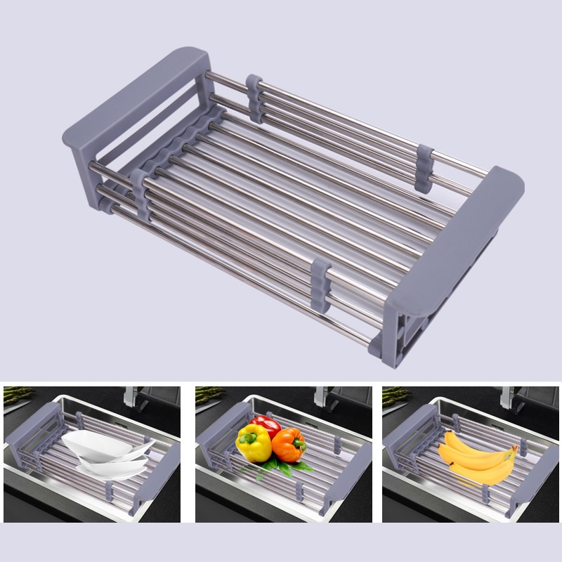 Rổ Kệ Đa Năng Co Giãn Để Chậu Rửa Chén