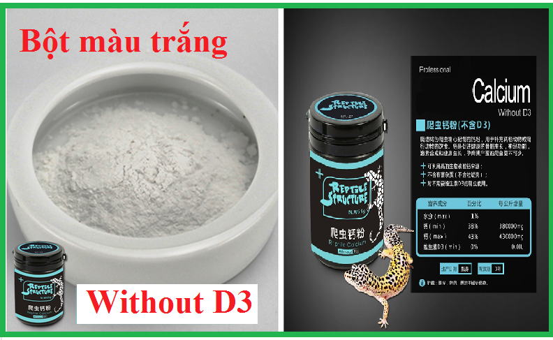 Canxi ReptileStucture cho bò sát (wthout D3 & D3)