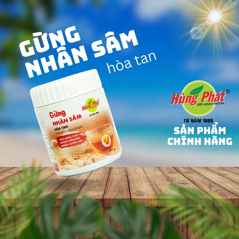 [TRÀ THẢO MỘC] Gừng Nhân Sâm Hòa Tan 200g - Trà Hùng Phát