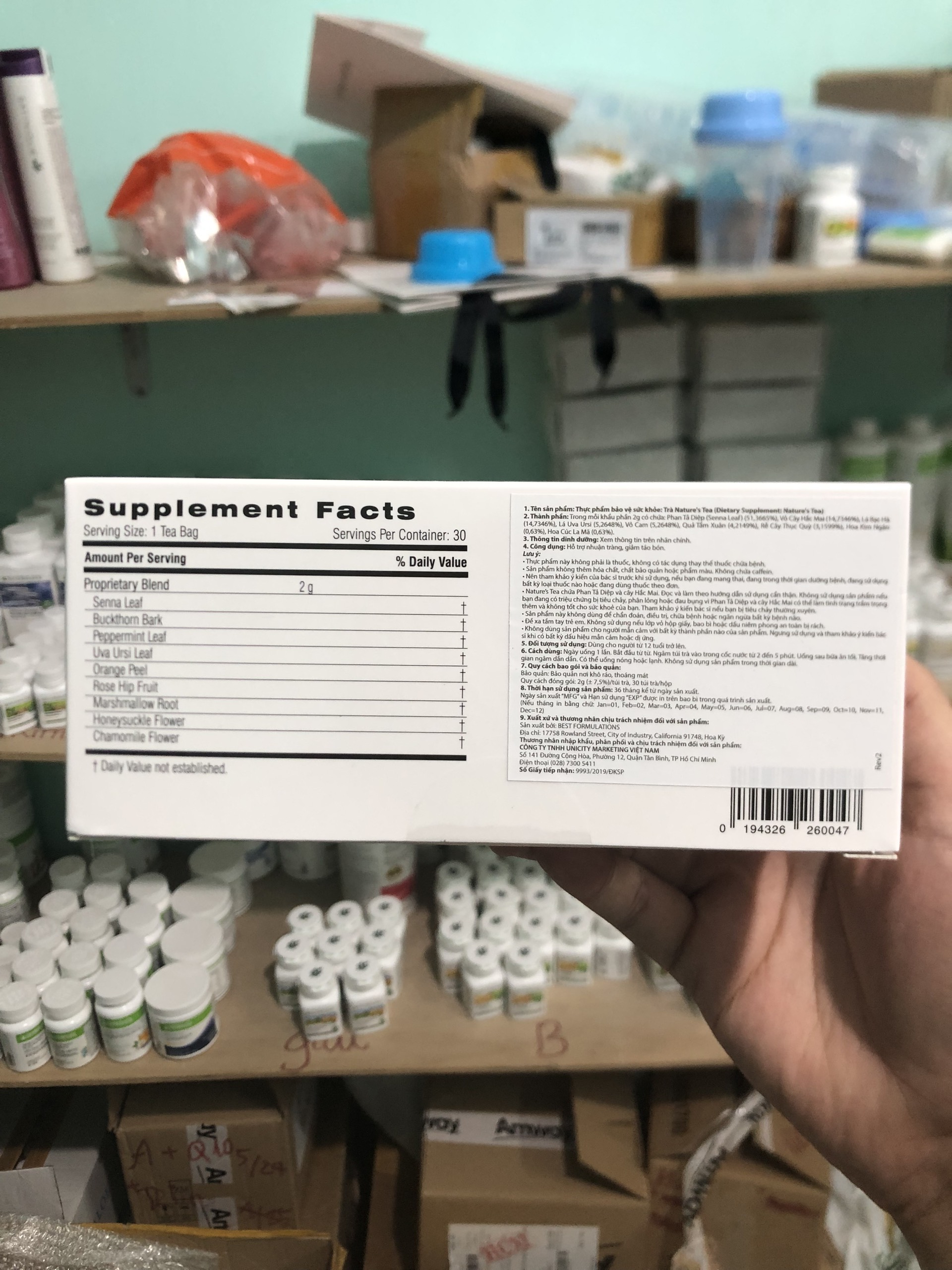 Trà Thải Độc Ruột Nature's Tea Uni (hộp 30 gói)