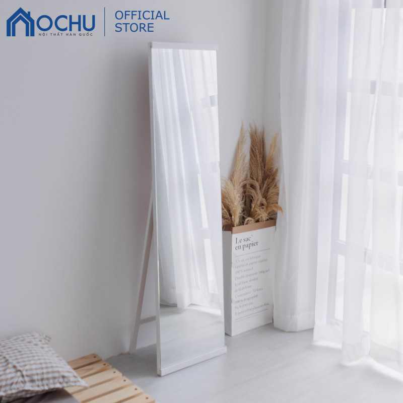 Gương Đứng Soi Toàn Thân Tràn Viền Khung Gỗ OCHU - A Mirror - White