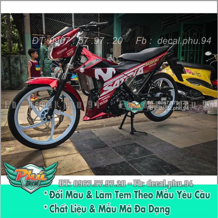 Tem rời Satria Movistar đỏ trắng kiểu (H)