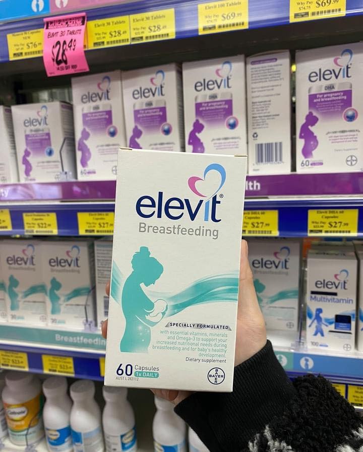 Elevit breastfeeding úc - elevit sau sinh 60 viên
