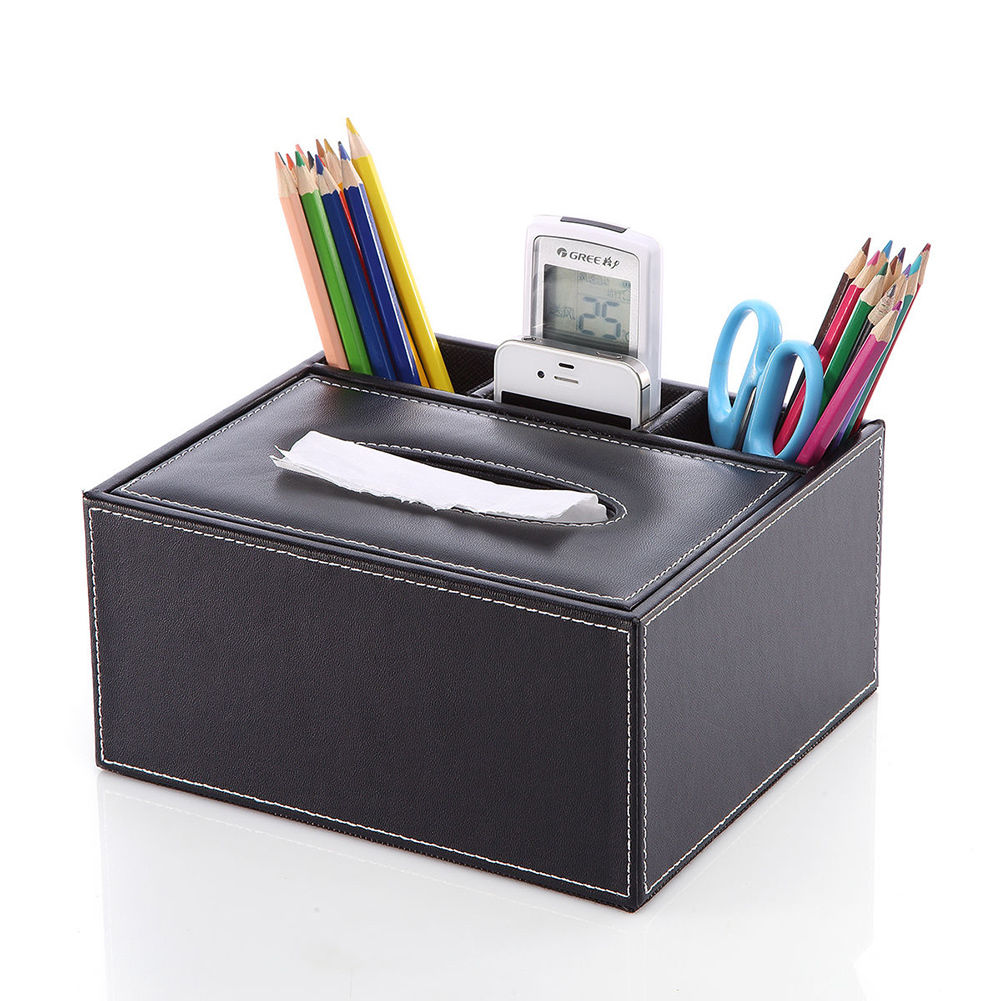 Home multifunction storage artificial PU leather cover tissue box