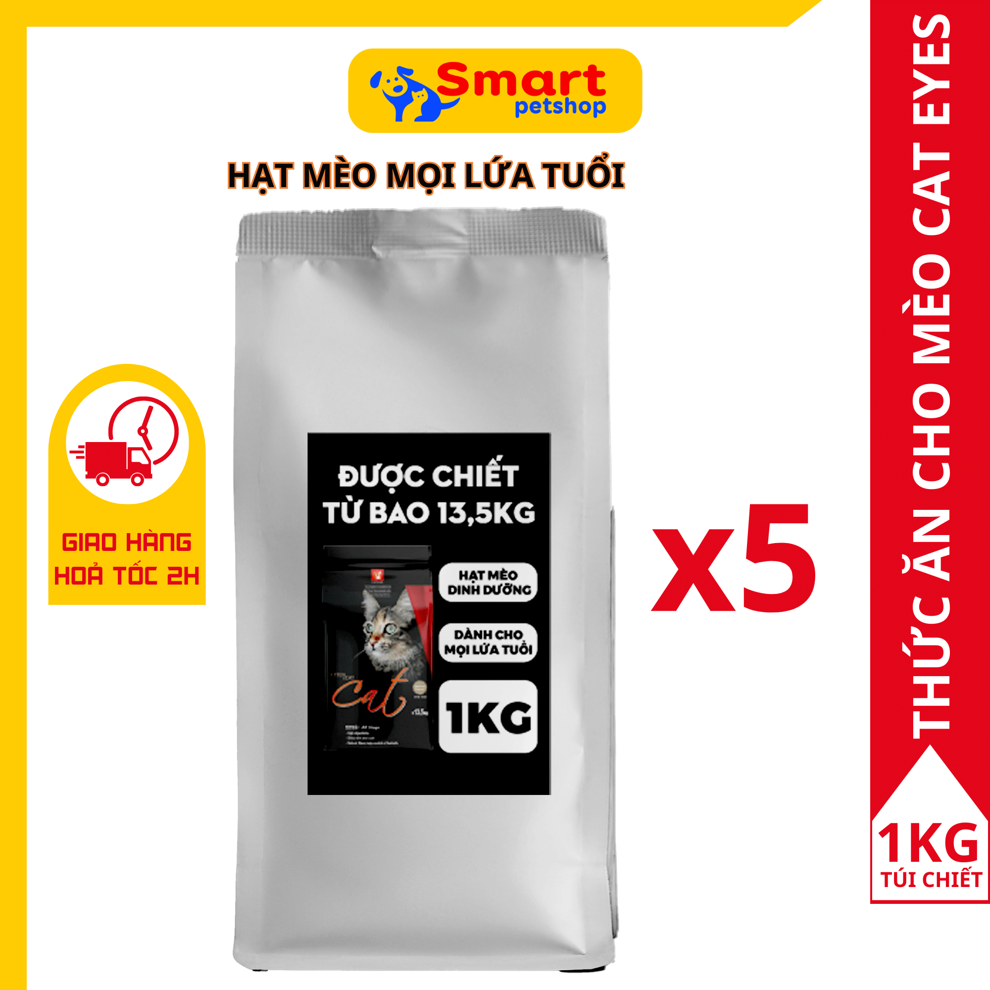 Thức Ăn Hạt Cho Mèo Cat's Eye Mọi Lứa Tuổi 13,5kg