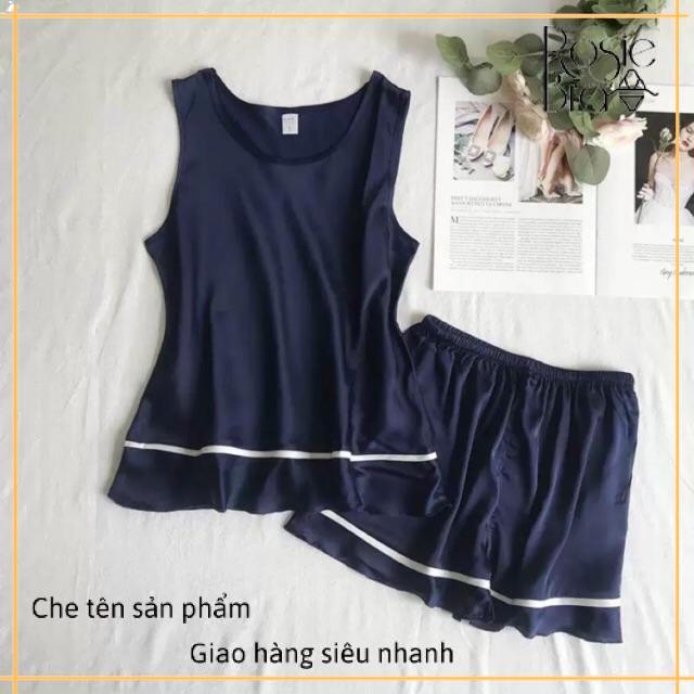 Bộ ngủ lụa quần đùi áo sát nách chất đẹp M/L/Xl Ct095