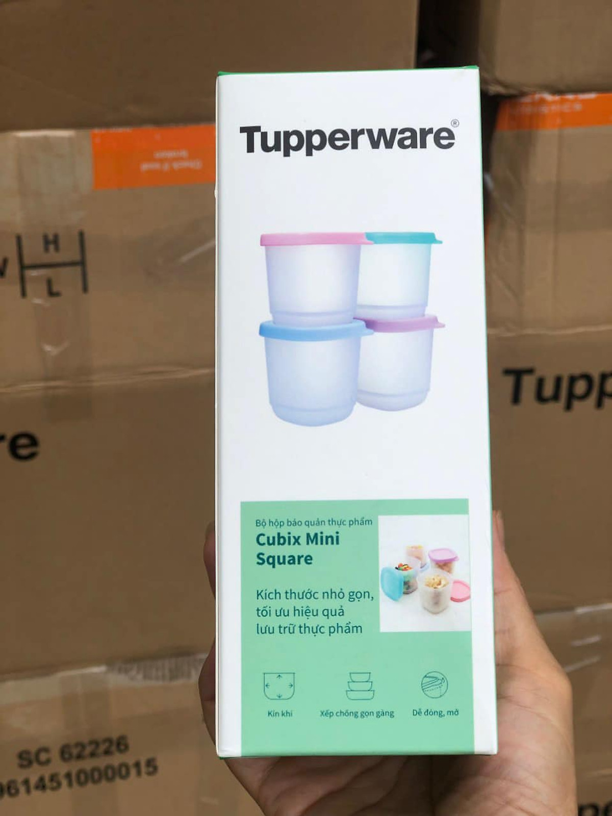 Bộ hộp Tupperware Cubix Mini Rectangular 250ML (4)