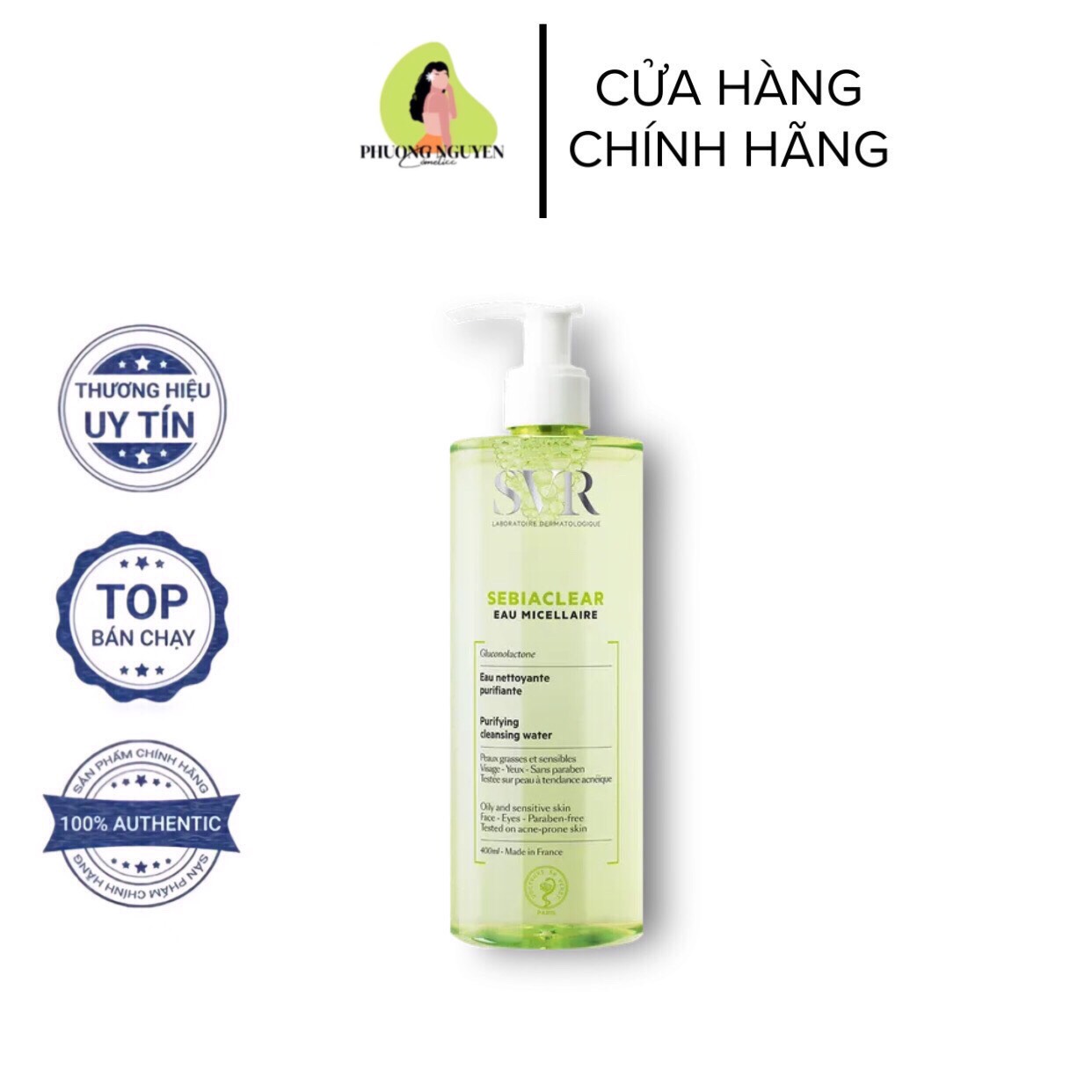 Nước tẩy trang cho da dầu SVR Sebiaclear Eau Micellaire  400ML
