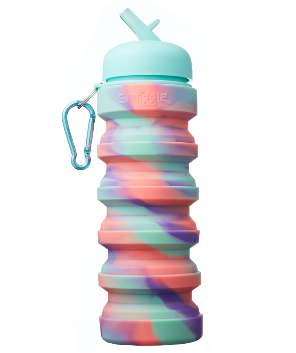 Bình nước Smiggle gấp gọn Silicone Squash Bottle 500ml