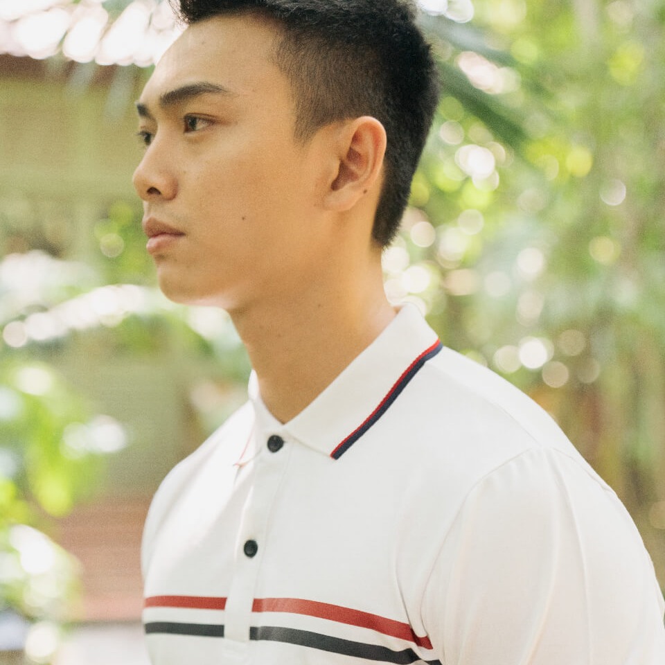 Áo Thun Nam F2 Có Cổ Sọc TC376