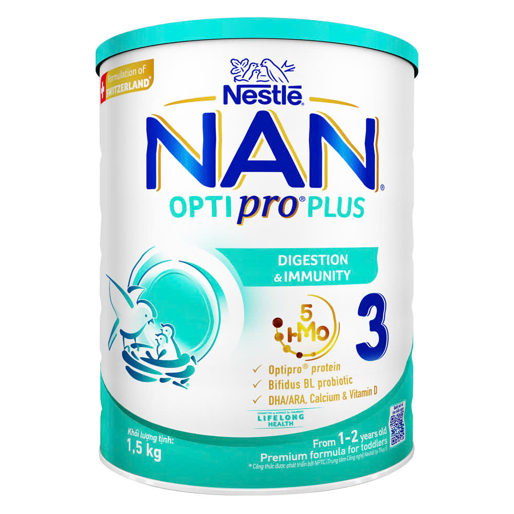Sữa Bột Nan Optipro số 3 lon 1.5kg Cho bé 1-2 tuổi