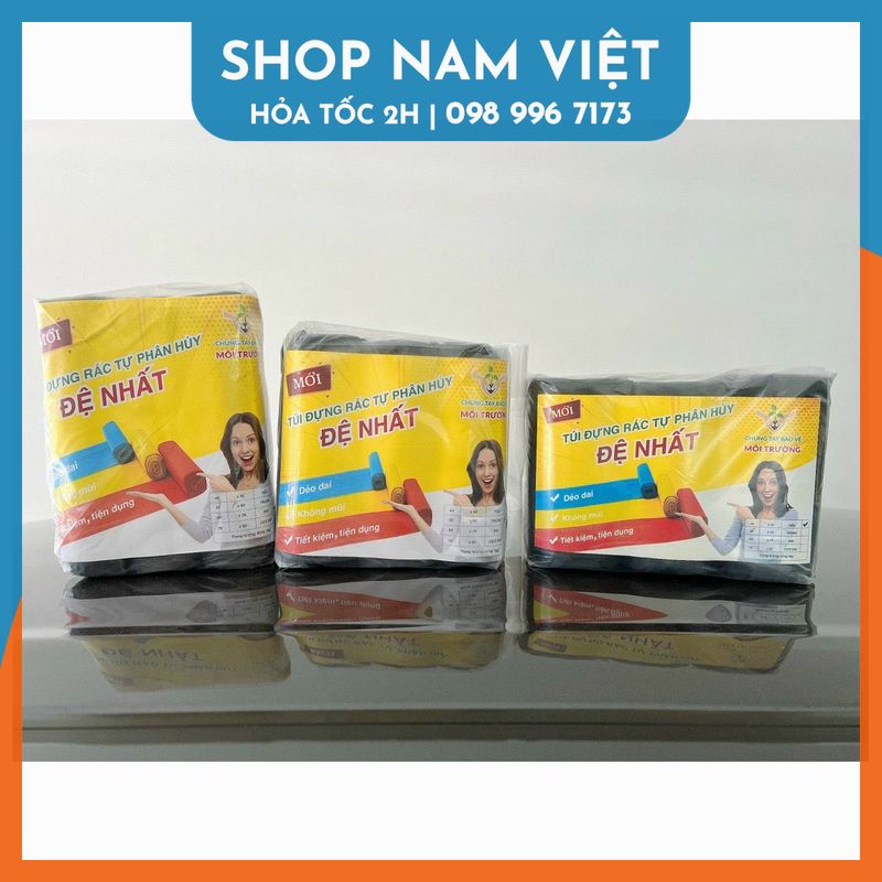 Túi 3 cuộn rác tự phân hủy đệ nhất
