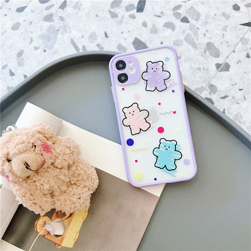 Ốp Lưng Nhám Chống Sock Va Đập Bảo Vệ Camera Happy Bear