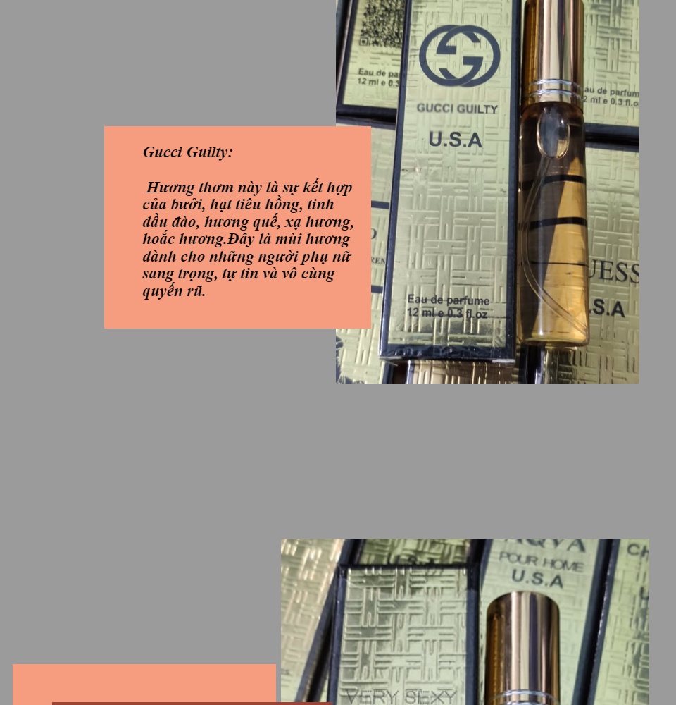 NƯỚC HOA CHIẾT USA 12ml ( Có Dạng Lăn và Xịt )