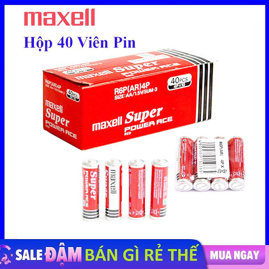 Pin 2A lớn Maxell nguyên hộp 40 viên