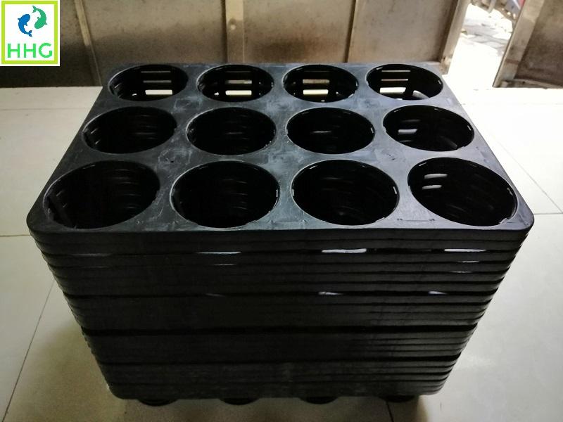 10 khay nhựa cứng 12 lỗ trồng rau ươm mầm