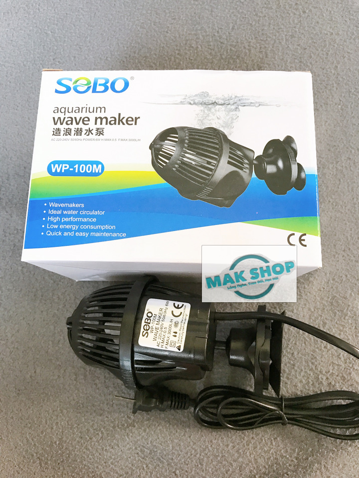 Máy Thổi Luồng WP-100M 6W Cho Hồ Cá Cảnh, Tạo Dòng Chảy, Đẩy Phân, 1 Công Đôi Việc
