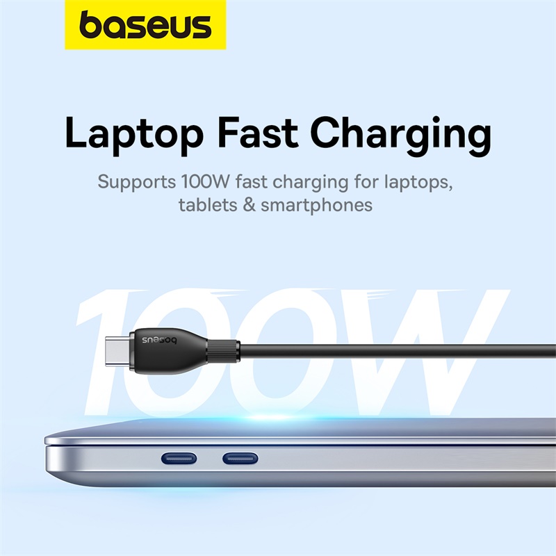 Cáp Sạc Baseus Pudding 100W Type-C to Type-C | Chip E-Marker, Dẻo Dai Chống Gãy