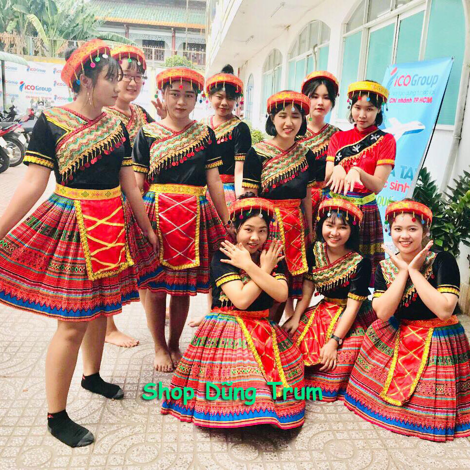 Chân váy dân tộc Mông, váy thổ cẩm HMong Mèo hóa trang biểu diễn quay phim chụp ảnh concept dân tộc