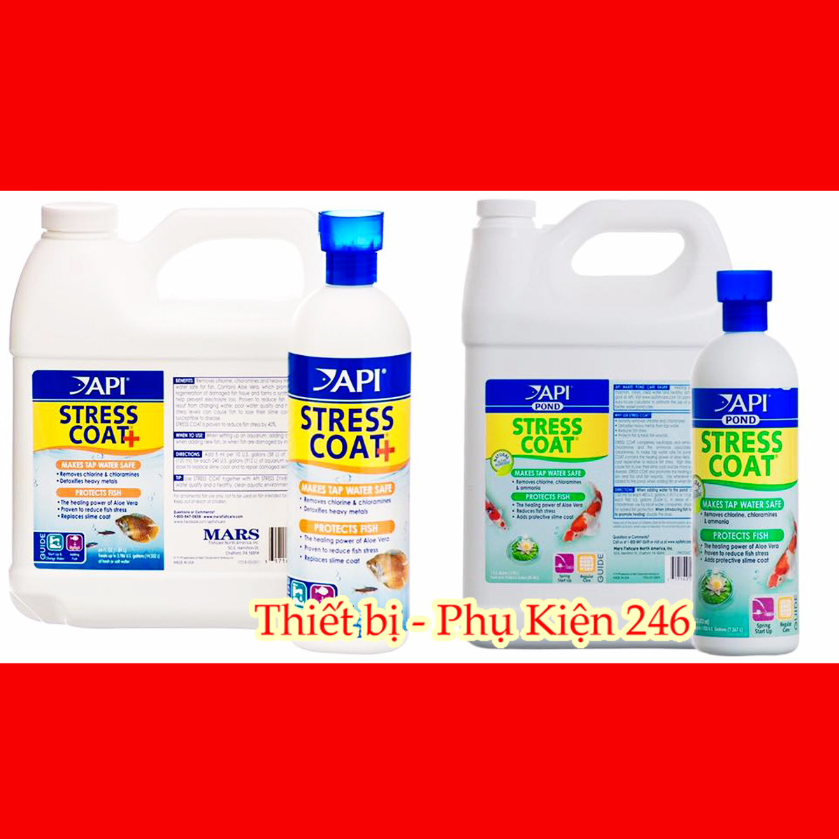 API Stress Coat+ chuyên cá nước ngọt (giúp khử Chlorine,Chloramine và kim loại nặng) chai 473ml