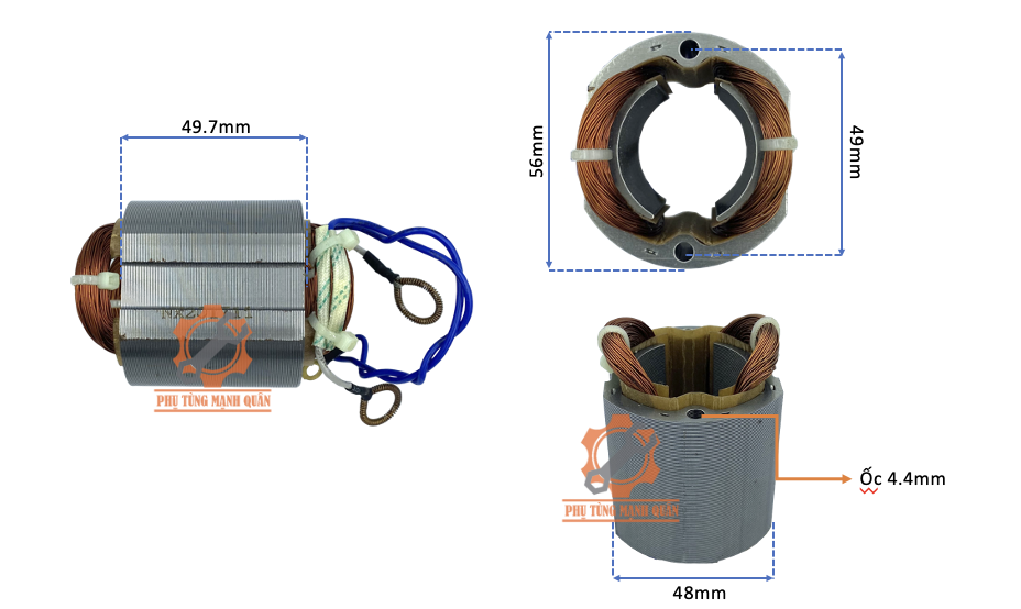 Cuộn điện / Stator máy mài Sencan 5410, DÙNG CHO RÔ 5410 THÂN 32.