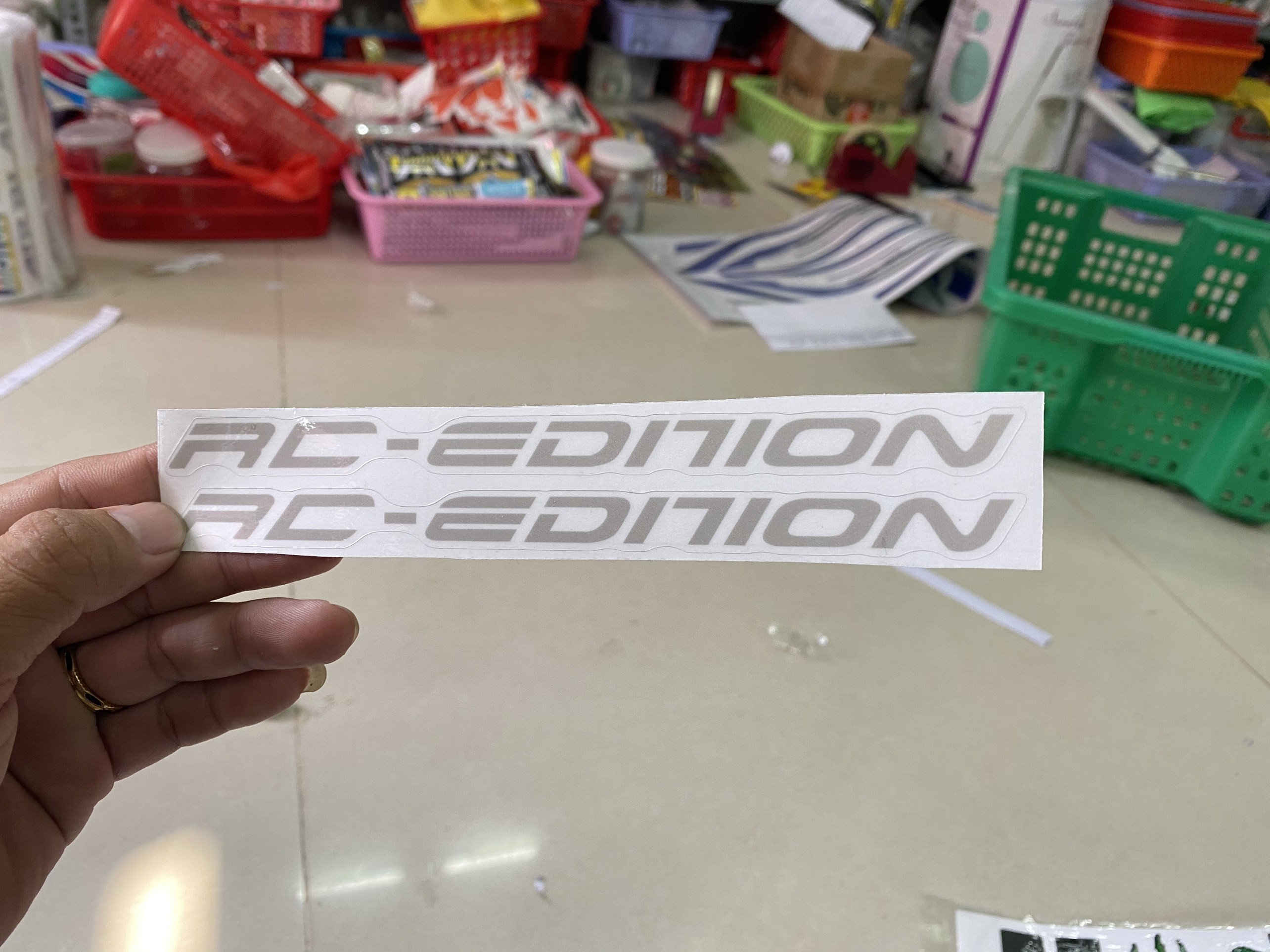 cặp tem rc edition xám dán phuộc bạc ko dán phuộc đen