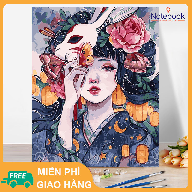 Miễn phí vận chuyển cod 40*50cm diy kỹ thuật số sơn dầu vẽ tay sơn dầu anime nhân vật trang trí hoa cô gái tiệc