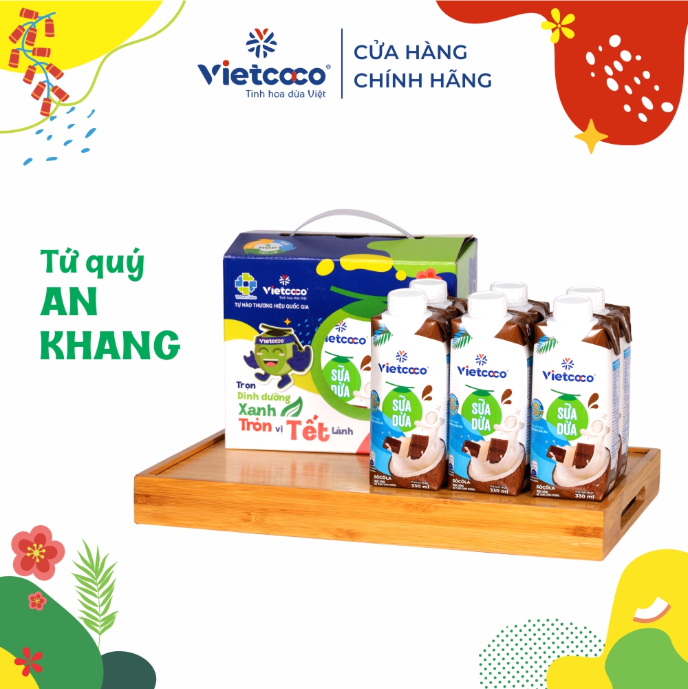 [Tết 2024. Combo 08 Tứ Quý An Khang] Combo 6 hộp sữa dừa Vietcoco UHT Vietcoco 330ml