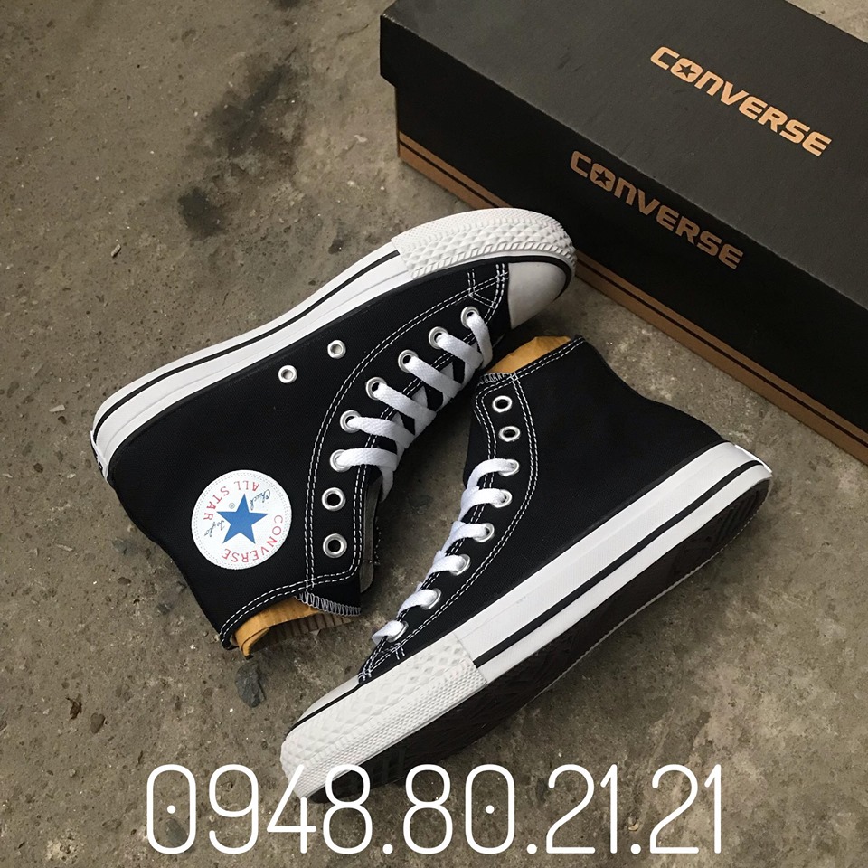 GIÀY CONVERSE ĐEN CAO CỔ (Full box, tag)