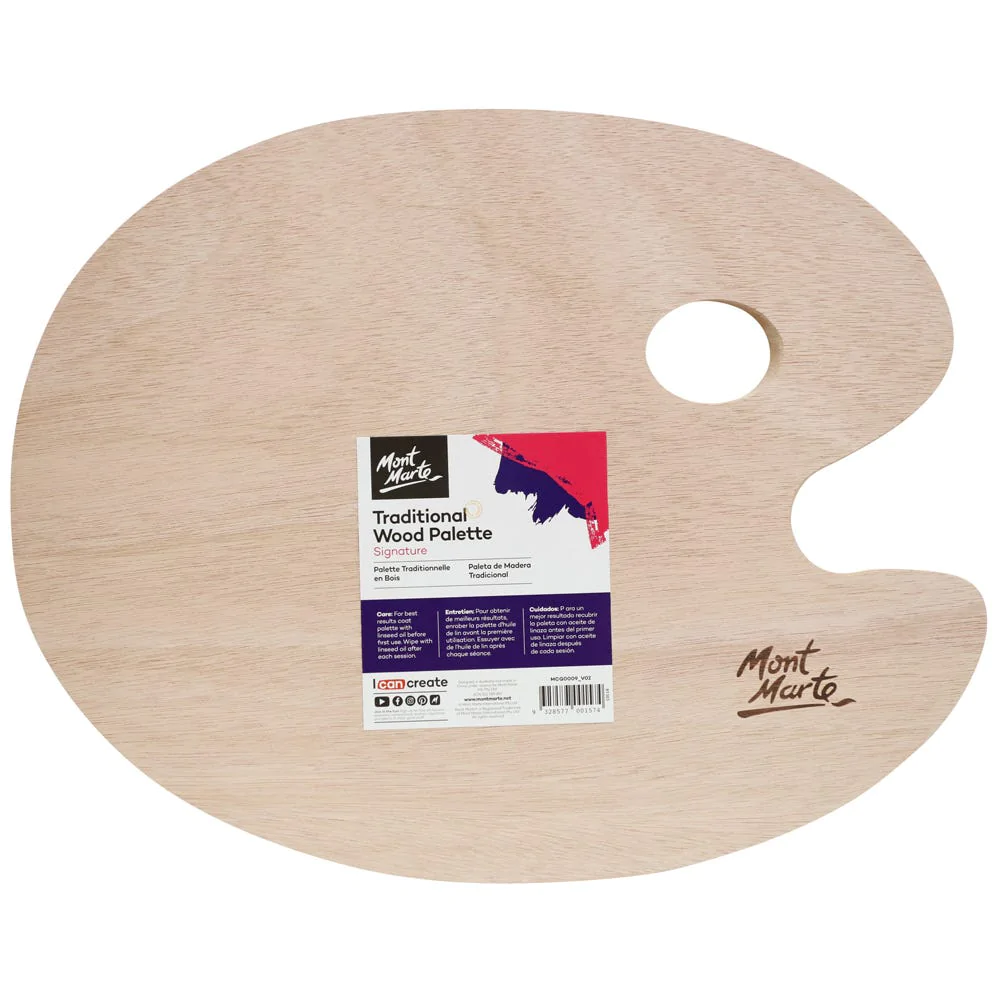 Khay đựng màu gỗ mont marte oval 30x38cm