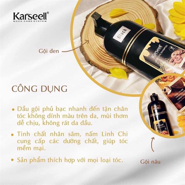 DẦU GỘI PHỦ BẠC KARSEELL (MÀU ĐEN) 500ML- Chai