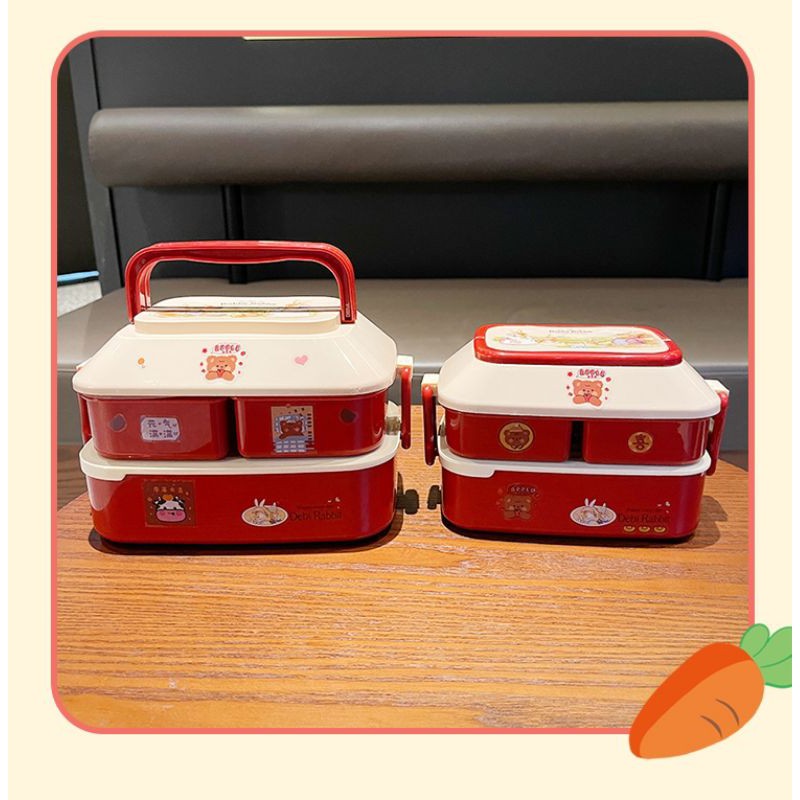[ hàng chất lượng] Hộp Đựng Cơm Hình Cute - Hộp Đựng Cơm Trưa Văn Phòng