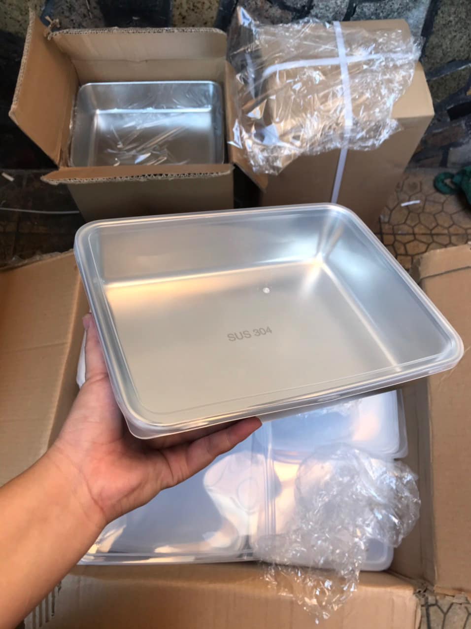 KHAY CHỮ NHẬT INOX 304 Size Lớn