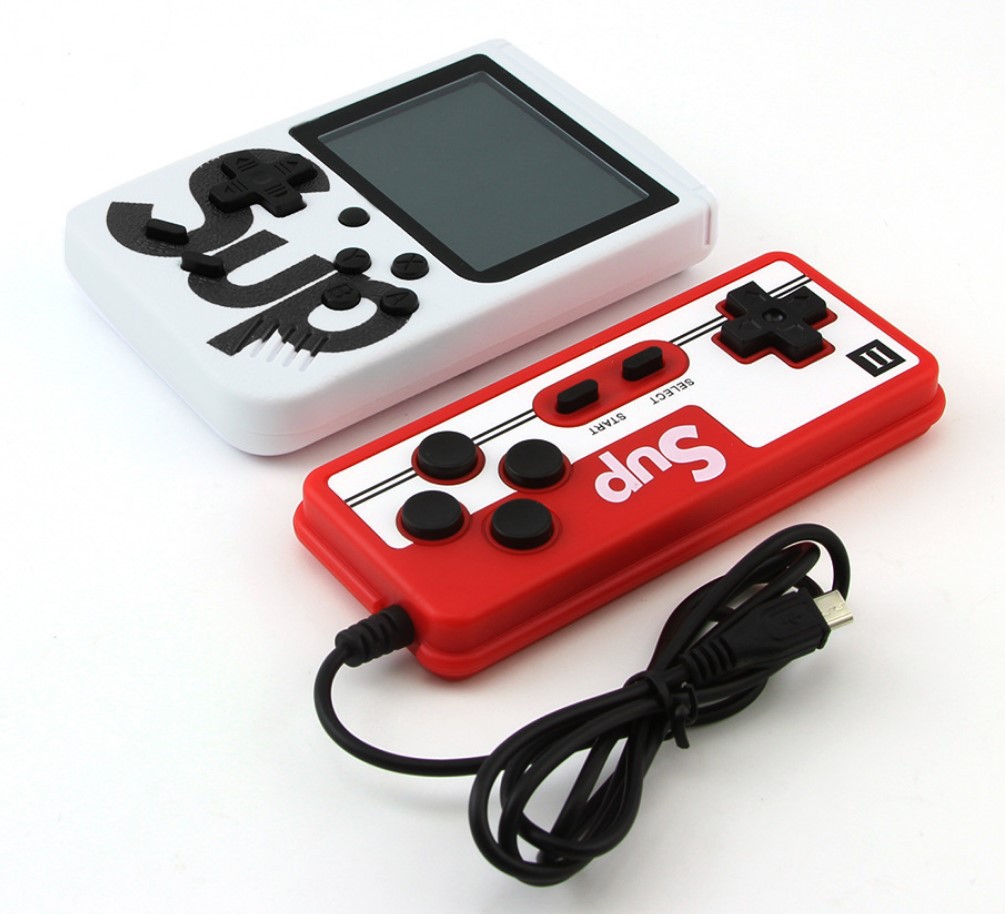 Máy chơi game đôi Sup 400 - tích hợp sẵn 400 game Retro có sẵn game Contra Tank v.v... pin rời thay được