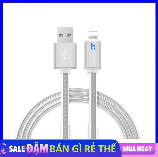 [HCM]Cáp sạc nhanh và truyền dữ liệu tốc độ cao Lightning Hoco UPL12 nguồn ra 2.4A Max có đèn báo dây dẹp dù siêu bền chống rối khó nứt
