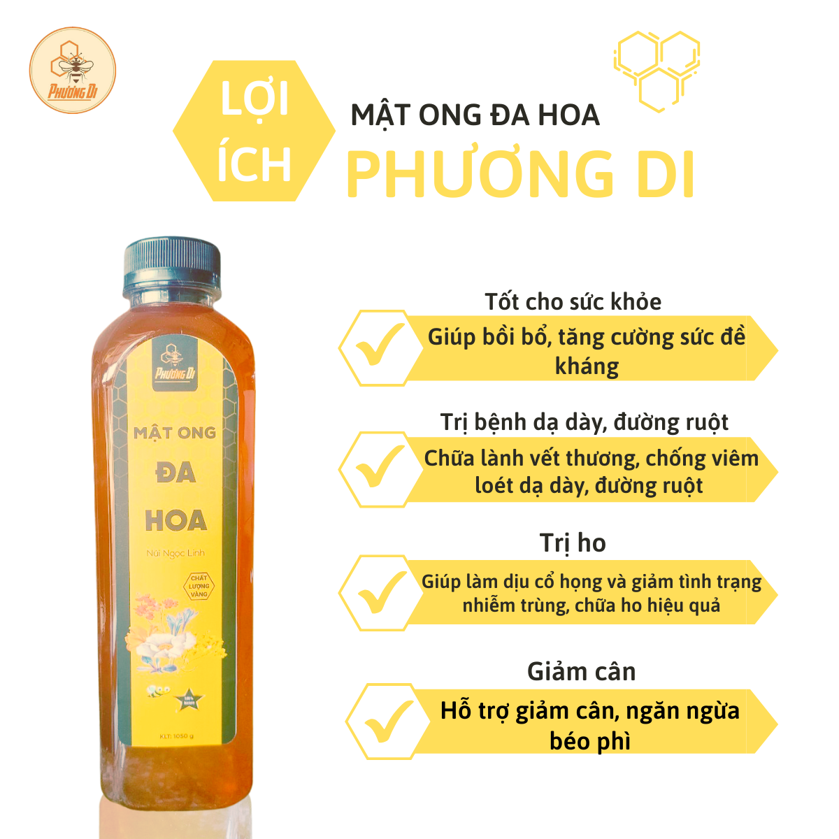 Mật ong đa hoa Phương Di 500ml