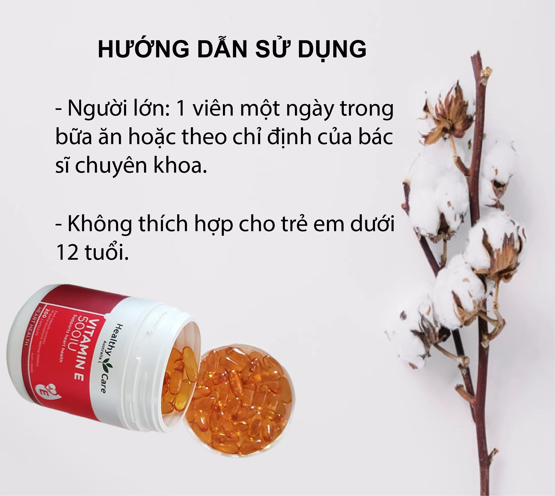 Healthy Care Vitamin E 500IU 200 viên