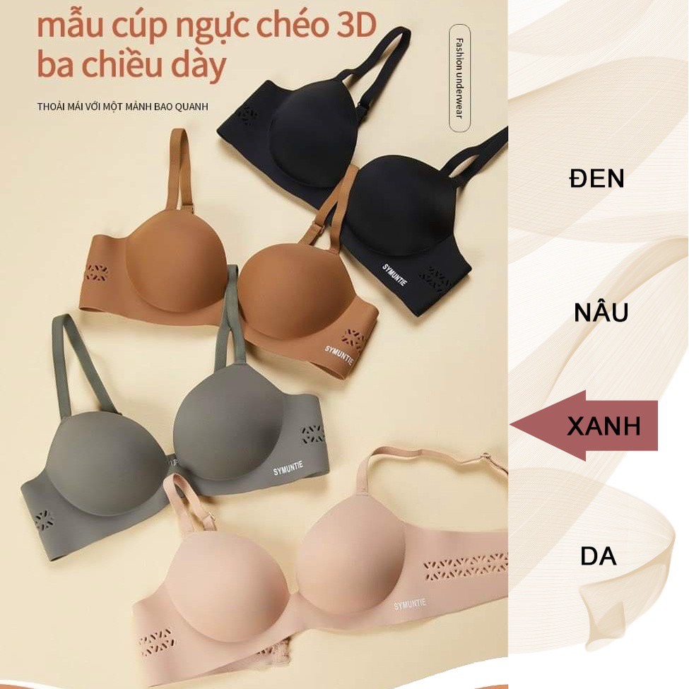 Áo lót nữ, áo ngực nữ đúc su trơn mềm mại không gọng đệm dày quả chéo nâng ngực bàn tay ôm nâng ngực tạo khe chống xệ S03 - Doris.Bra