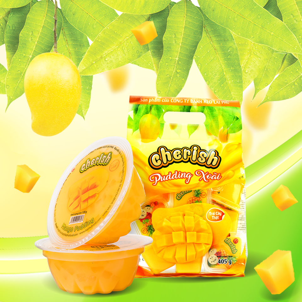 Thạch Pudding Cherish Vị Xoài Khay 720G