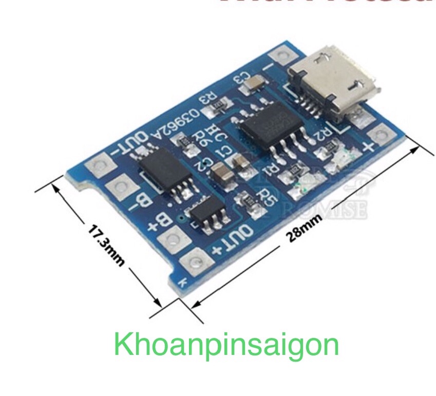 Mạch 1s sạc pin lion TC4056 , cổng Micro USB, bộ 1 chiếc