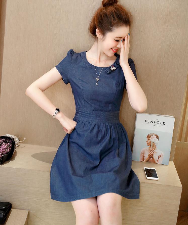 Đầm Jeans Eo Xếp Ly Sành Điệu D676
