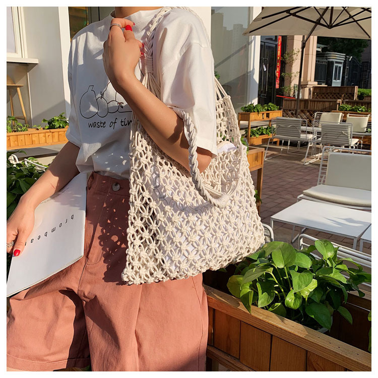 Túi Cói Đan Lưới Size To Sợi Cotton